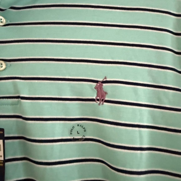 Polo Ralph Lauren Blue Striped Polo Size Large NWT - Picture 3 of 5